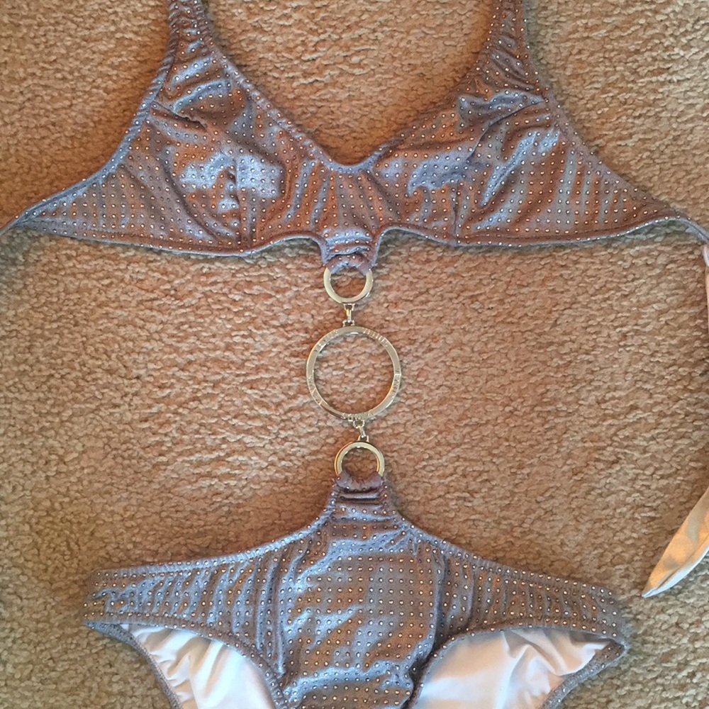 Silver one piece swimsuit